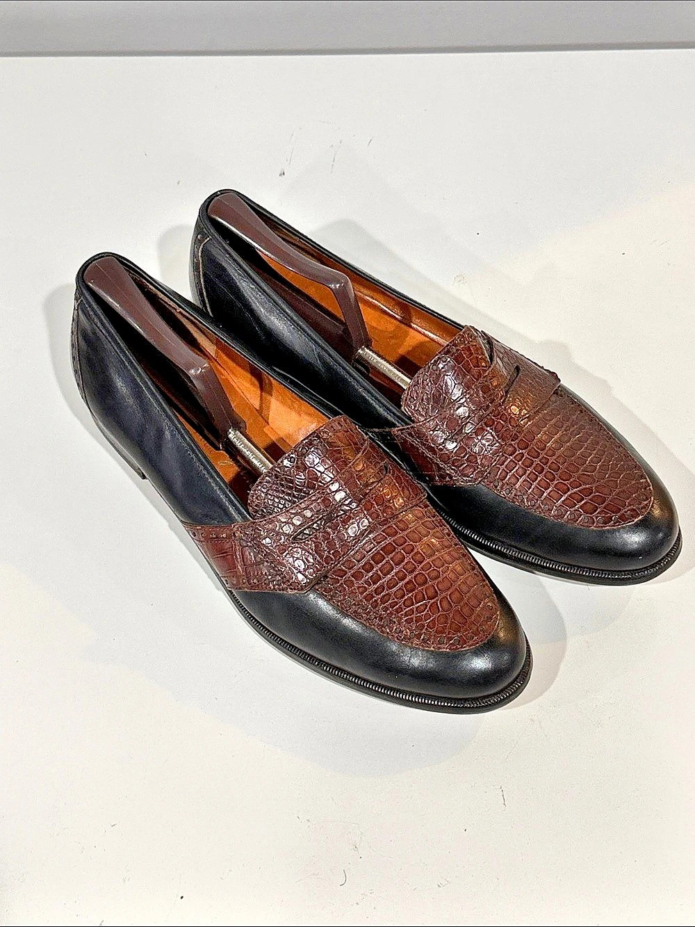 Salvatore Ferragamo Croc Two-Tone Loafers US 11.5 D